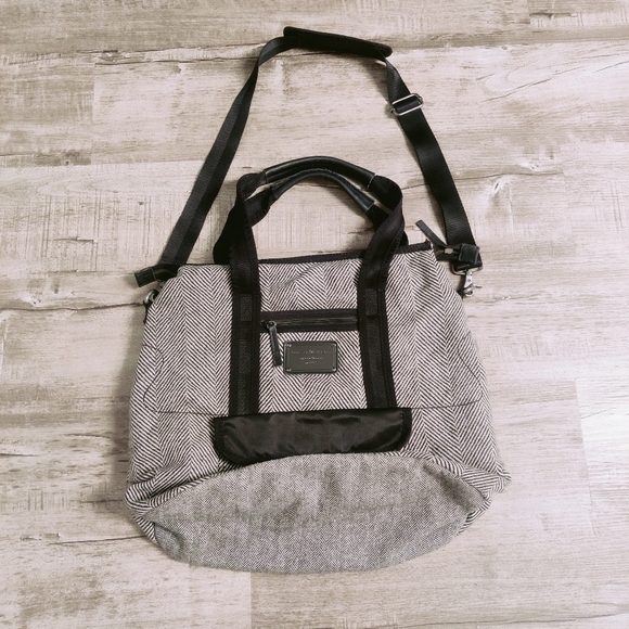 Lululemon Wool Tote Black Gray Pink Big Gym Yoga Laptop Shoulder Bag Vintage - Picture 5 of 13